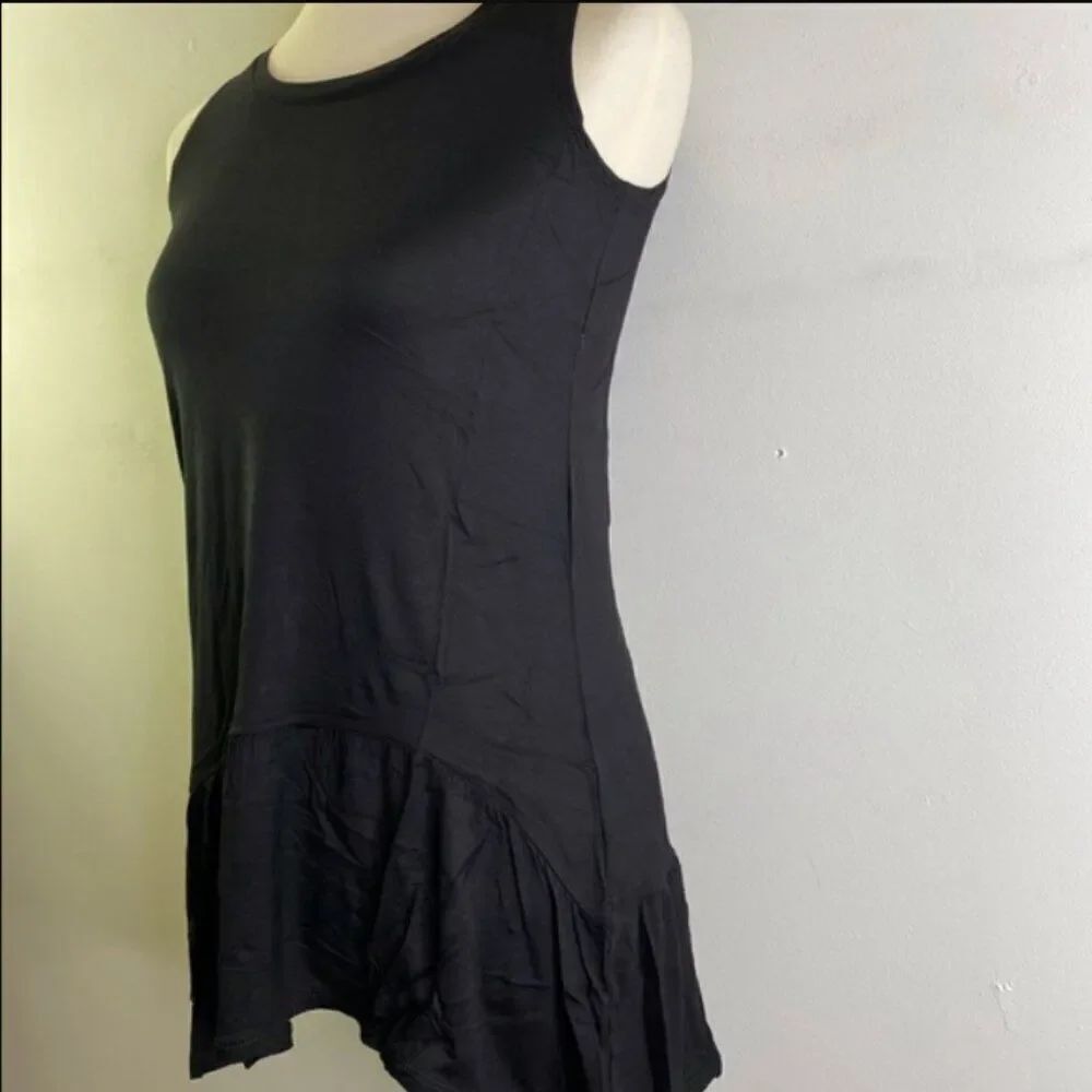 New LOGO by Lori Goldstein Knit Tank with Asymmetrical Peplum | Size XXS